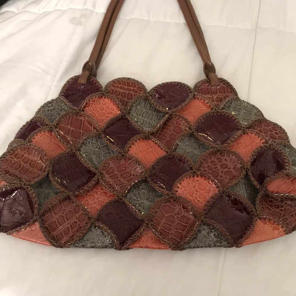 Multicolor patent Indian minimalist purse